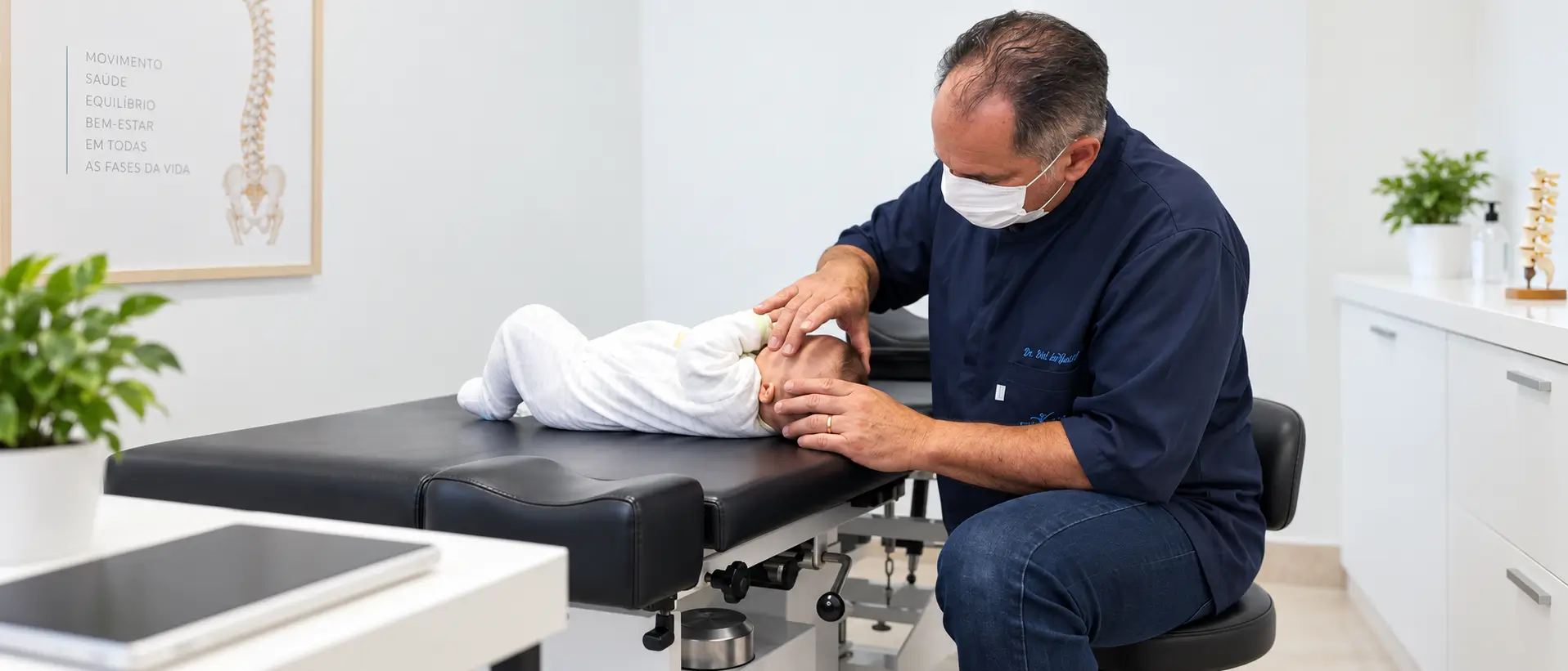Consultório de osteopatia pediátrica em Jundiaí preparado para atendimento de bebês